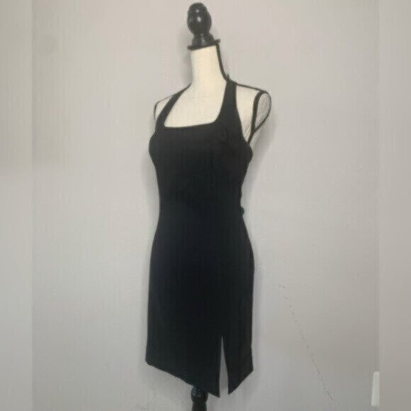 Cache Vintage Black Halter Neck Open Back Mini Dress - Picture 5 of 13
